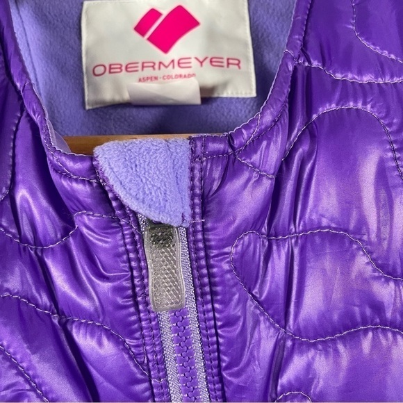 Obermeyer I-Grow Bib Snowsuit Girl's Size 4 Adjustable Ski Suit Purple Winter - Picture 6 of 11